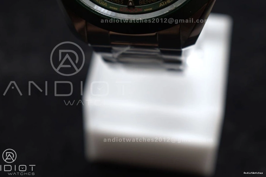 Aqua Super Ceramic SS Edition on Unisex Best Clone GMT 43mm Worldtimer Green A8938 VSF 513 1:1 Bracelet Terra 0417